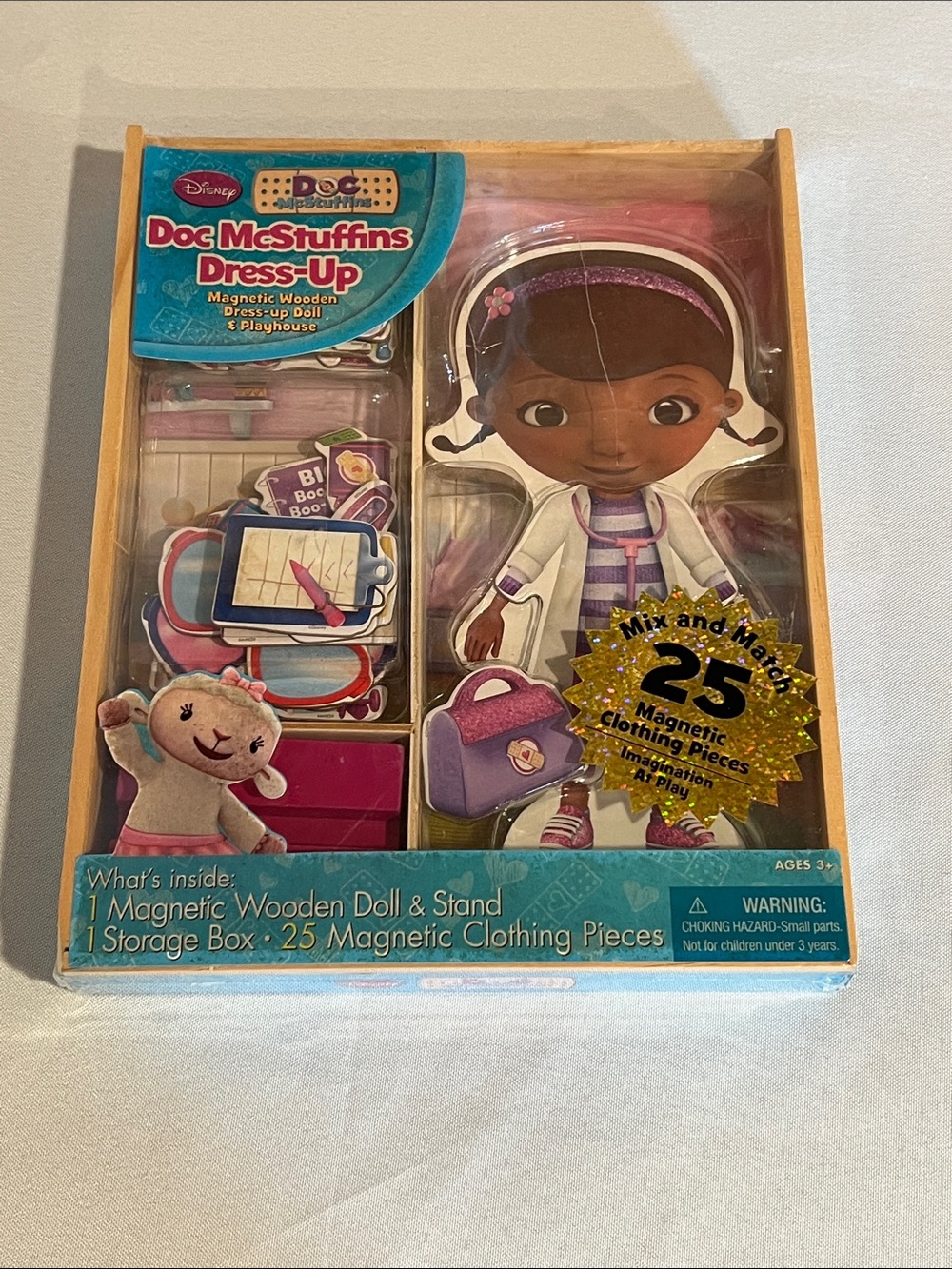 NEW Disney Doc McStuffins Magnetic Wooden Dress-Up Doll - Pink